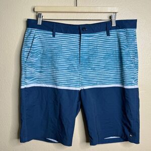 Micros Shorts Mens 36 Blue Swim Trunks Surf Board Printed Pockets